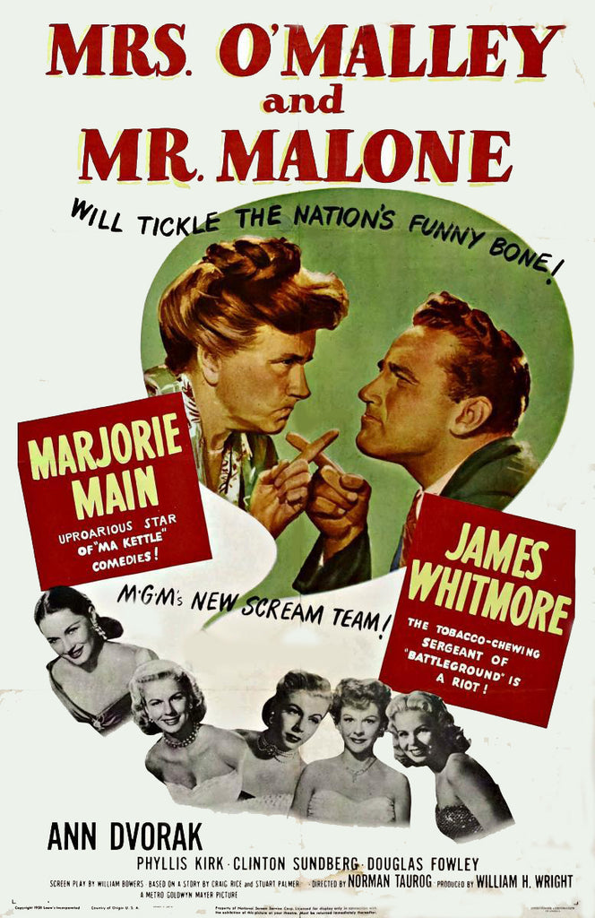 Mrs. O'Malley And Mr. Malone (1950) - Marjorie Main  DVD
