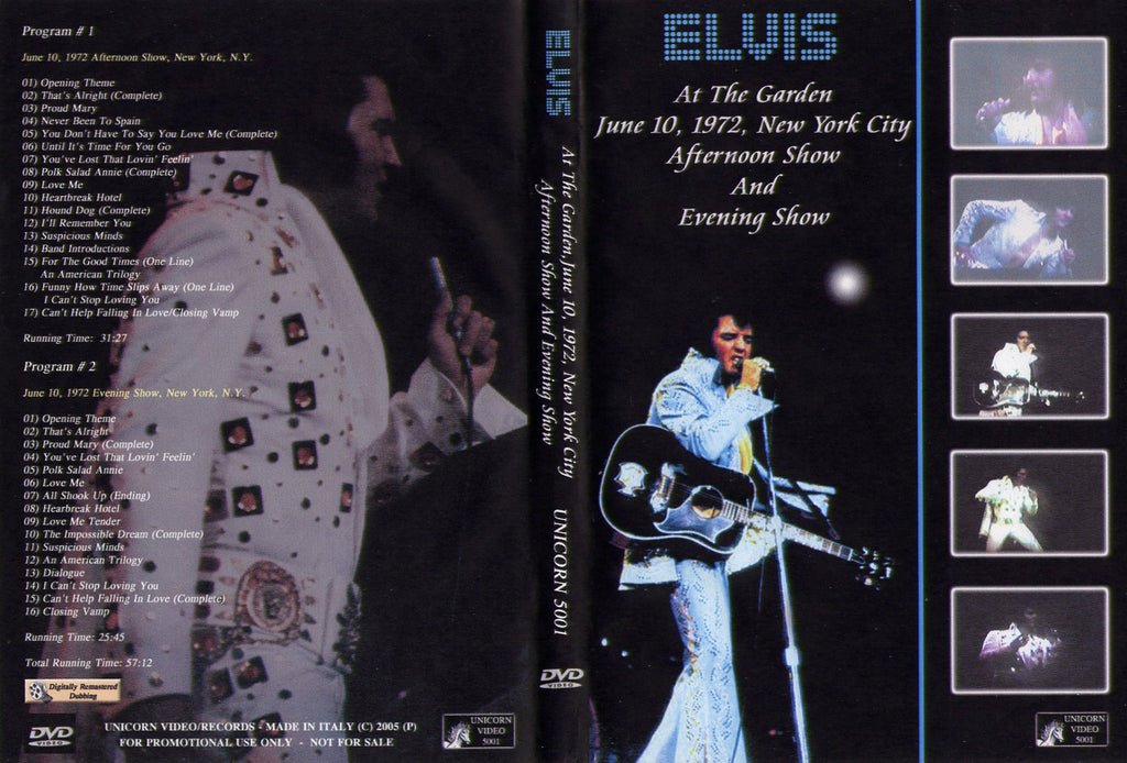 Elvis - Live At Madison Square Garden,NY 1972 DVD