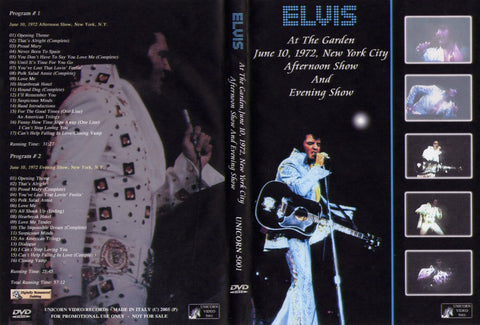 Elvis - Live At Madison Square Garden,NY 1972  DVD
