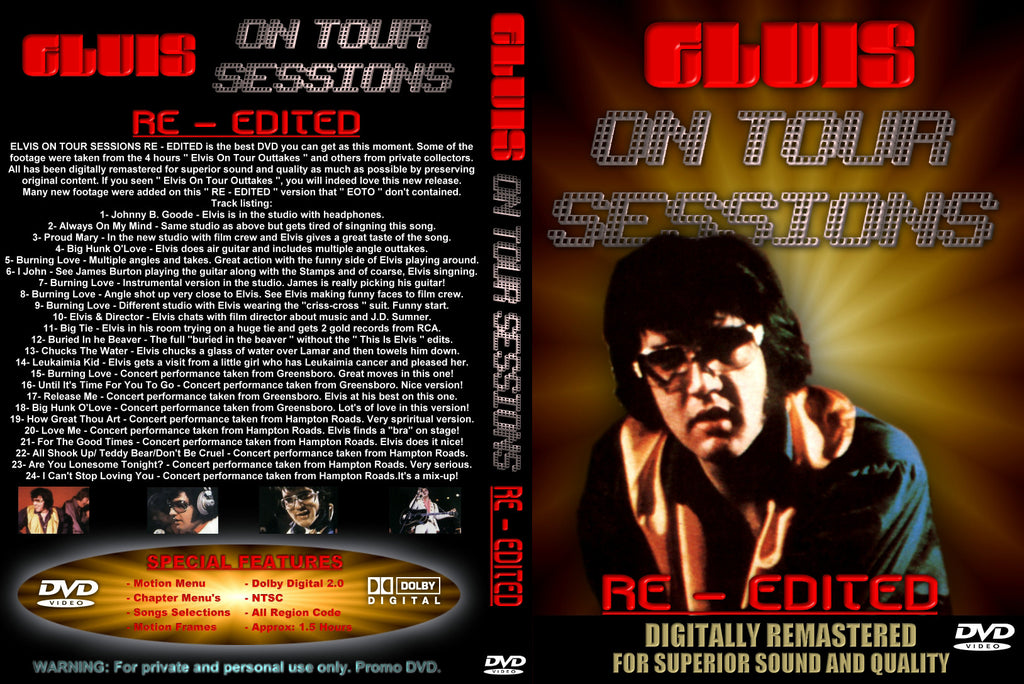Elvis On Tour Sessions : Re-edited DVD