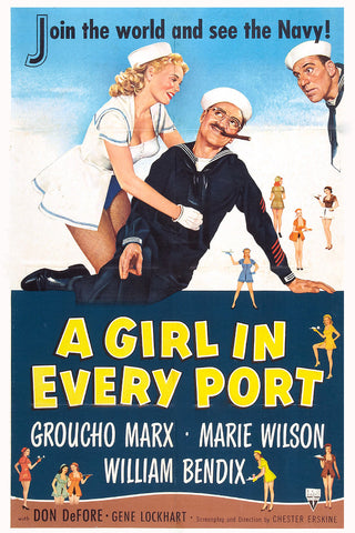 A Girl In Every Port (1952) - Groucho Marx    Colorized Version
