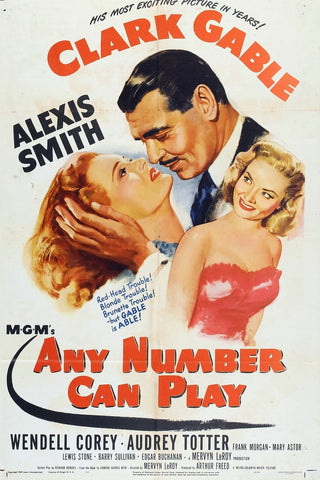 Any Number Can Play (1949) - Clark Gable  Colorized Version
