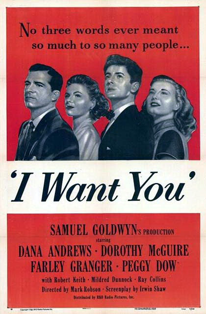 I Want You (1951) - Dana Andrews    Colorized Version