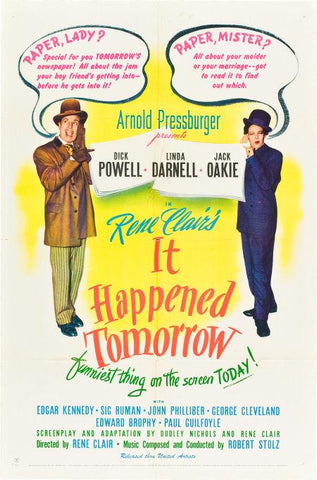 It Happened Tomorrow (1944) - Dick Powell  Colorized Version  DVD