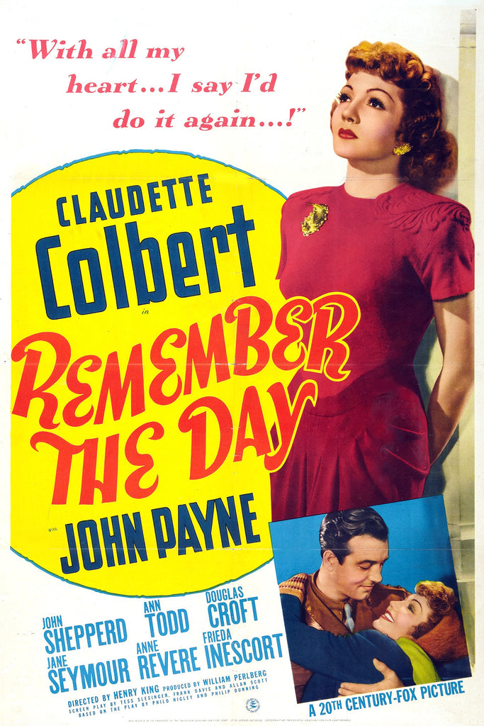Remember The Day (1941) - Claudette Colbert  Colorized Version  DVD
