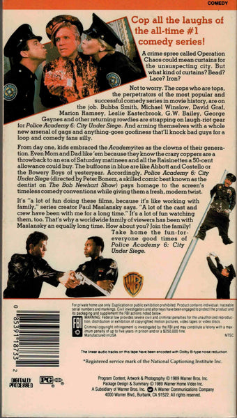 Police Academy 6 : City Under Siege (1989) - Bubba Smith  VHS