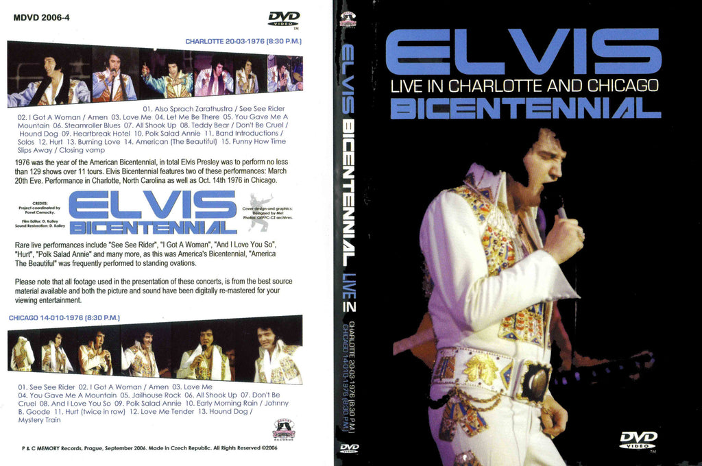 Elvis - Bicentennial 1976 - Live in Charlotte and Chicago  DVD