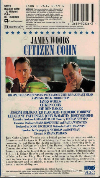 Citizen Cohn (1992) - James Woods  VHS