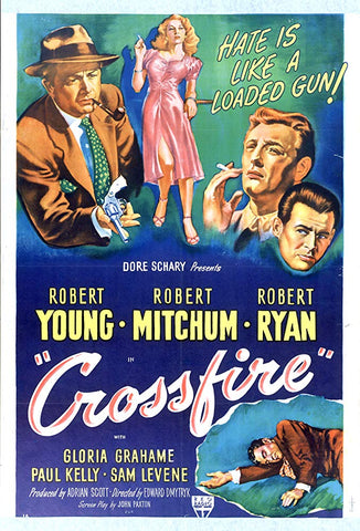 Crossfire (1947) - Robert Mitchum  Colorized Version