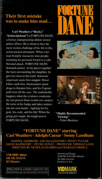 Fortune Dane (1986) - Carl Weathers  VHS