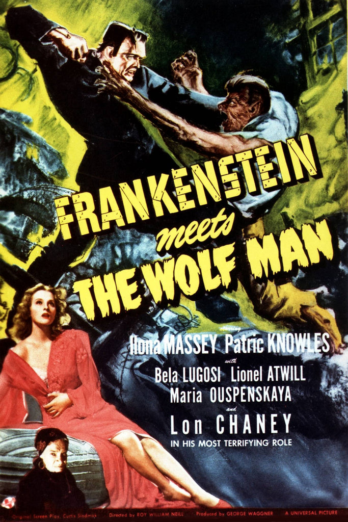 Frankenstein Meets The Wolf Man (1943) - Lon Chaney  DVD  Colorized Version