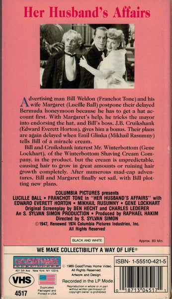 Her Husband´s Affairs (1947) - Lucille Ball  VHS