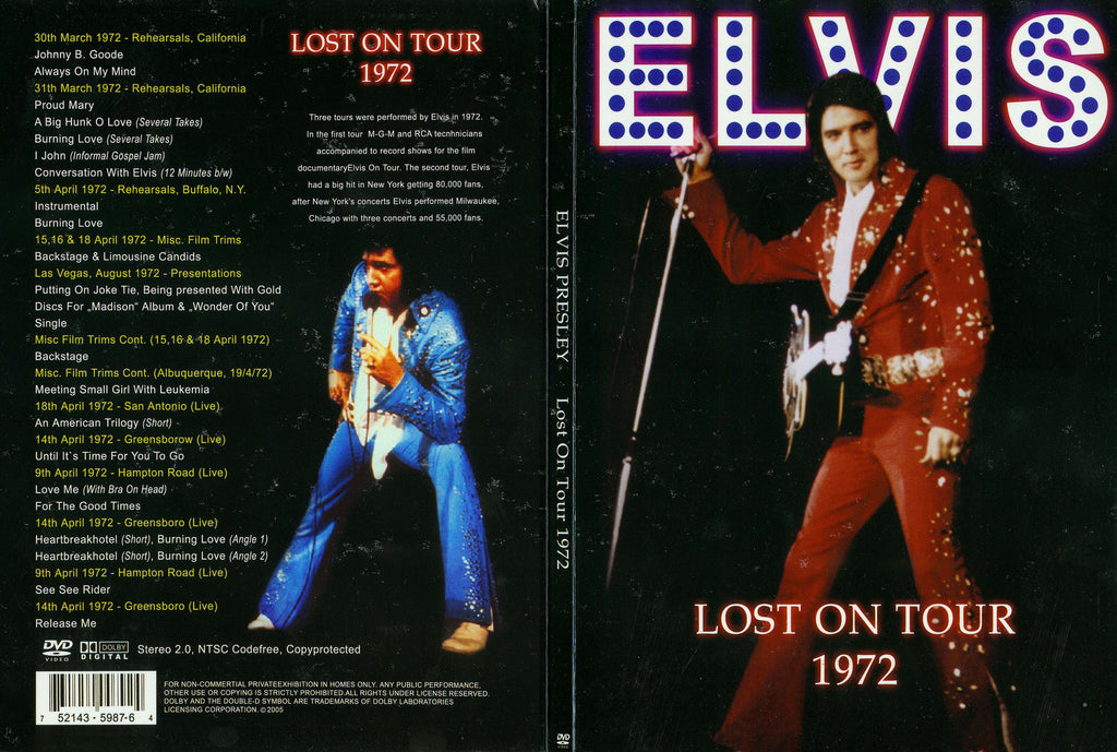 Elvis - Lost On Tour 1972  DVD