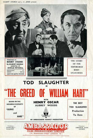 The Greed Of William Hart AKA Horror Maniacs (1948) - Tod Slaughter  DVD