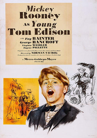 Young Tom Edison (1940) - Mickey Rooney  Colorized Version