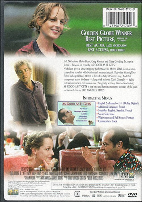 As Good As It Gets (1997) dvd movie cover