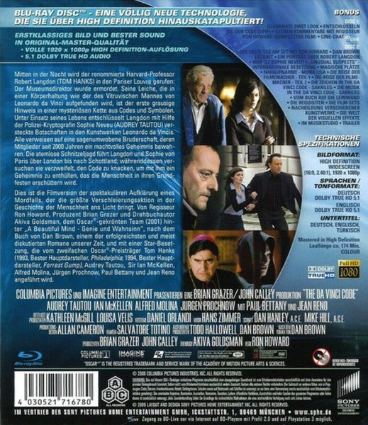 The Da Vinci Code : Extended Cut (2006) - Tom Hanks  Blu-ray codefree