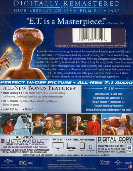 E.T. The Extra-Terrestrial: 30th Anniversary Edition (1982) - Drew Barrymore Blu-ray + DVD