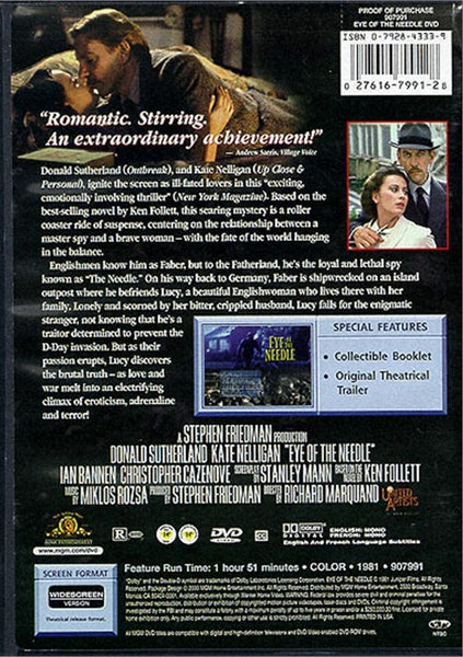 Eye Of The Needle (1981) - Donald Sutherland  DVD