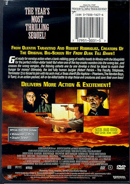 From Dusk Till Dawn 2 : Texas Blood Money (1998) - Robert Patrick  DVD