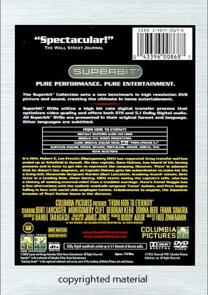 From Here To Eternity (1953) - Burt Lancaster  Superbit DVD