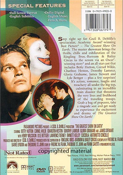 The Greatest Show On Earth (1952) - Charlton Heston  DVD