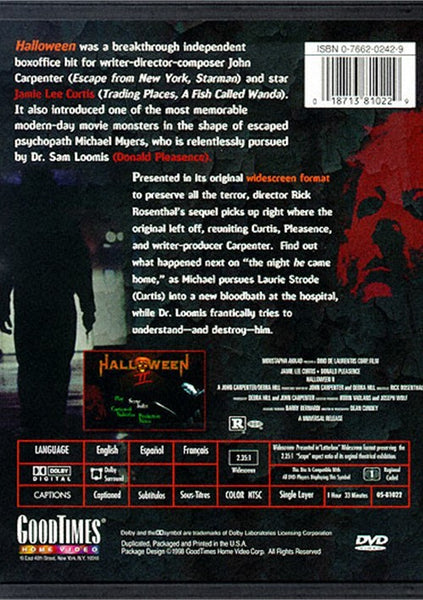 Halloween 2 (1981) - Jamie Lee Curtis  DVD