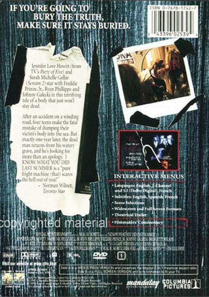 I Know What You Did Last Summer (1997) - Sarah Michelle Gellar  DVD