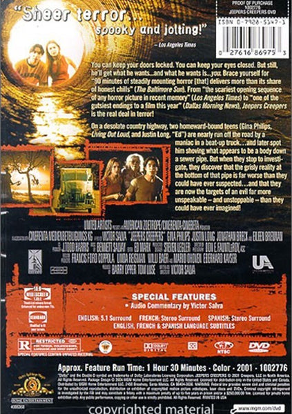 Jeepers Creepers (2001) - Justin Long  DVD