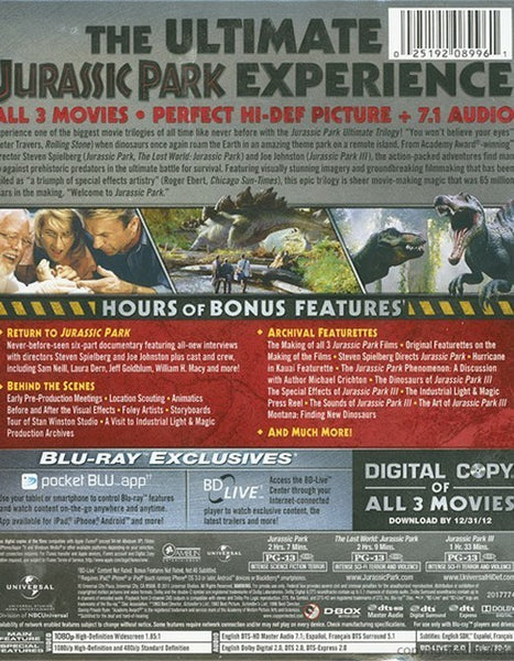 Jurassic Park : Ultimate Trilogy  Blu-ray Box Set