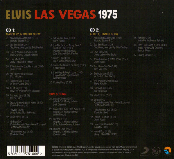 Elvis Presley - Las Vegas 1975 FTD 2 CD Set