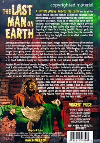 Last Man On Earth (1964) - Vincent Price  DVD