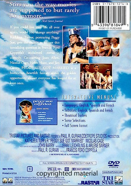 Peggy Sue Got Married (1986) - Kathleen Turner  DVD