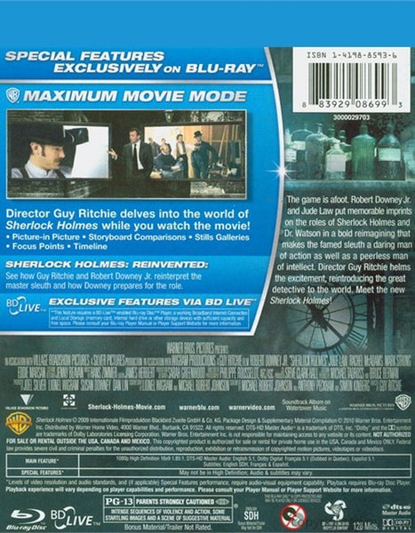 Sherlock Holmes (2009) - Robert Downey Jr.  Blu-ray