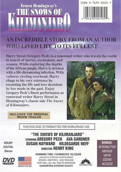 The Snows Of Kilimanjaro (1952) - Gregory Peck  DVD