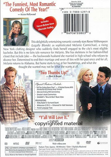 Sweet Home Alabama (2003) - Reese Witherspoon  DVD