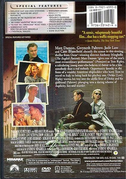 The Talented Mr. Ripley (1999) - Matt Damon  DVD