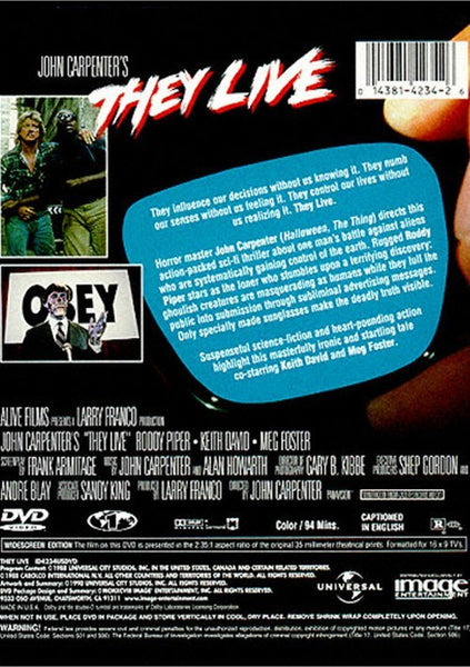 They Live (1988) - John Carpenter  DVD