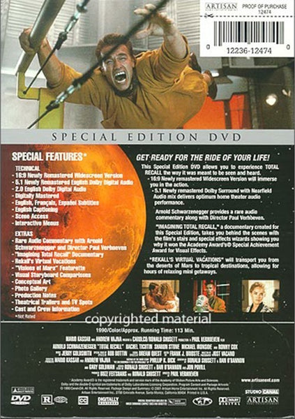 Total Recall : Special Edition (1990) - Arnold Schwarzenegger  DVD