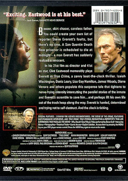 True Crime (1999) - Clint Eastwood  DVD
