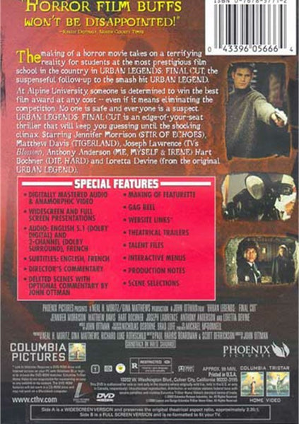 Urban Legends: Final Cut (2000) - Matthew Davis  DVD