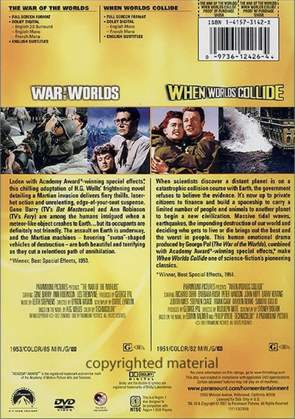 War Of The Worlds / When Worlds Collide (1953) - Double Feature  DVD